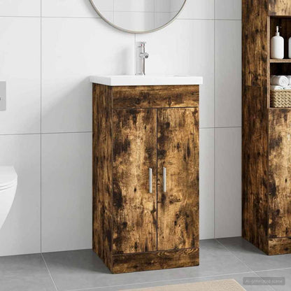 Mobile da bagno con lavabo Rovere Fumo 42 x 40 x 84,5 cm