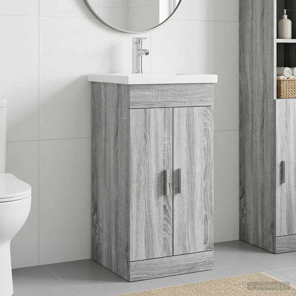 Mobile da bagno con lavabo Sonoma grigio 42 x 40 x 84,5 cm | homemem39