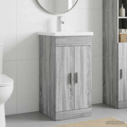 Mobile da bagno con lavabo Sonoma grigio 42 x 40 x 84,5 cm | homemem39