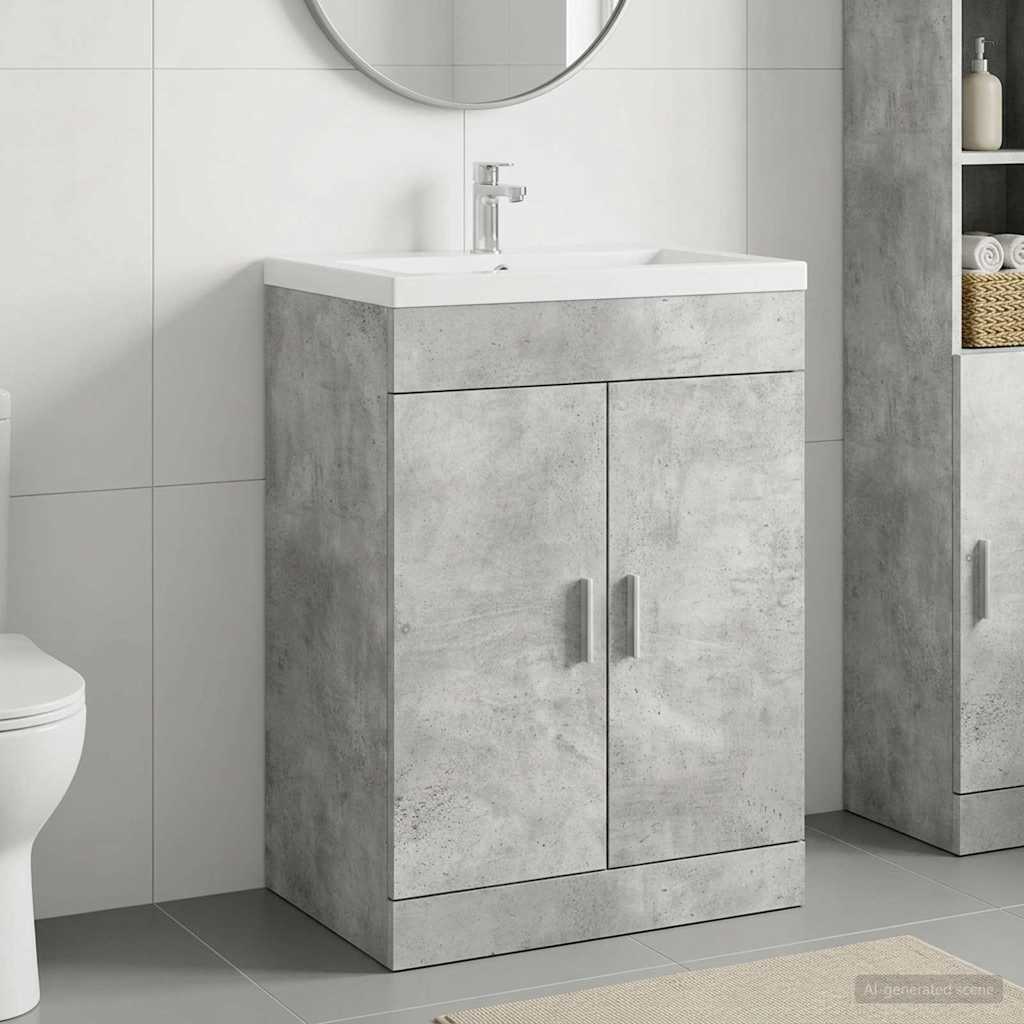 Mobiletto da Bagno Sotto Lavabo Grigio Cemento | homemem39