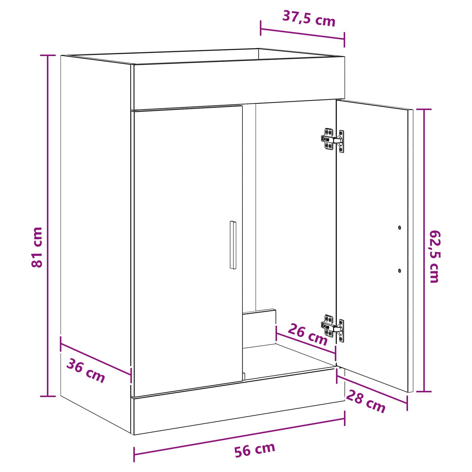 Mobiletto da Bagno Sotto Lavabo Grigio Cemento | homemem39
