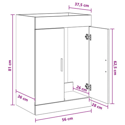 Mobiletto da Bagno Sotto Lavabo Grigio Cemento | homemem39