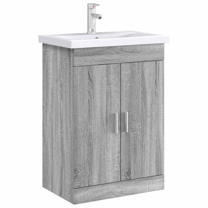 Mobiletto da Bagno Sotto Lavabo Sonoma grigio 56 x 37,5 x 81 cm | homemem39