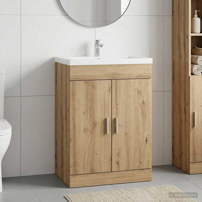 Mobiletto da Bagno Sotto Lavabo Rovere Artigianale | homemem39