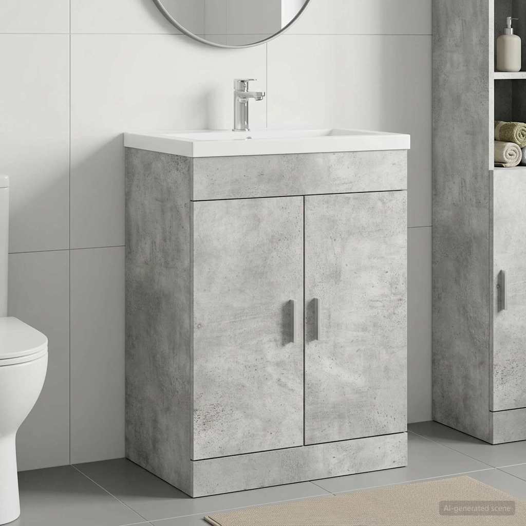 Mobiletto da Bagno Sotto Lavabo Grigio Cemento | homemem39