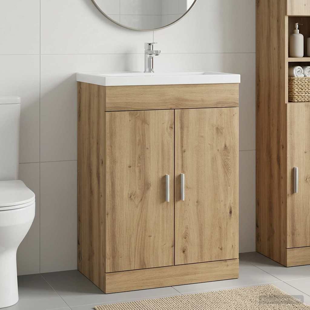 Mobiletto da Bagno Sotto Lavabo Rovere Artigianale | homemem39
