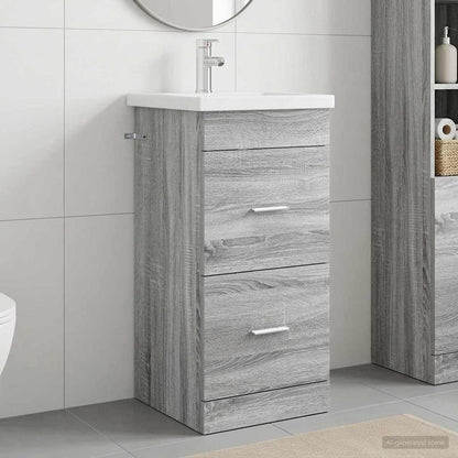 Mobile da bagno con lavabo Sonoma grigio 42 x 40 x 84,5 cm | homemem39