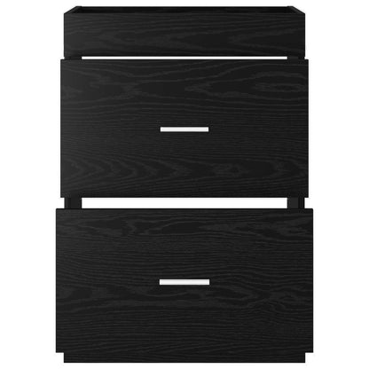 Mobiletto da Bagno Sotto Lavabo Rovere Nero 56 x 37,5 x 81 cm | homemem39