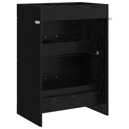 Mobiletto da Bagno Sotto Lavabo Rovere Nero 56 x 37,5 x 81 cm | homemem39