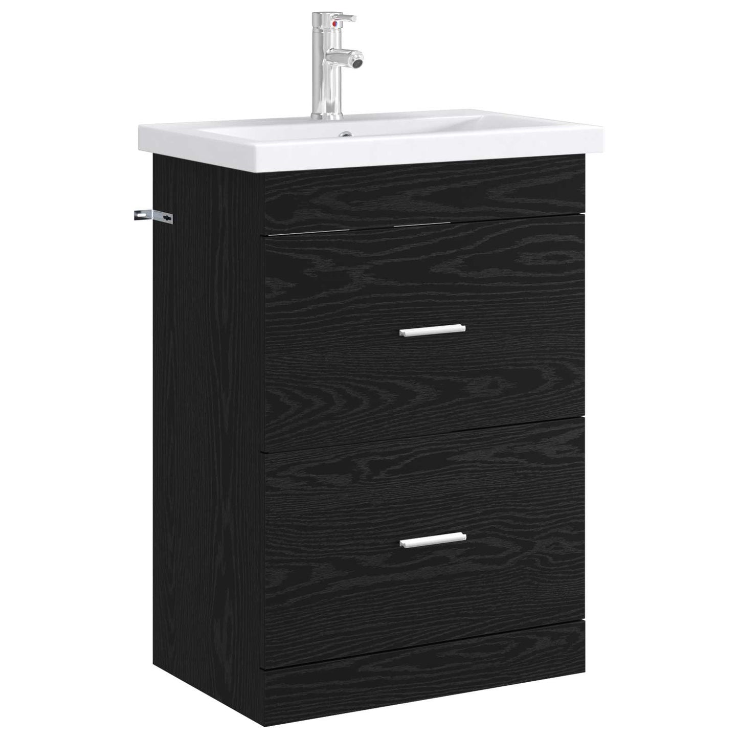 Mobiletto da Bagno Sotto Lavabo Rovere Nero 56 x 37,5 x 81 cm | homemem39