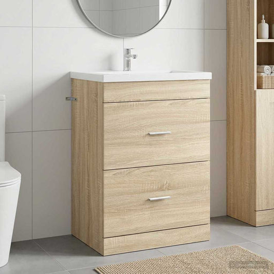 Mobiletto da Bagno Sotto Lavabo Rovere Sonoma 56 x 37,5 x 81 cm | homemem39