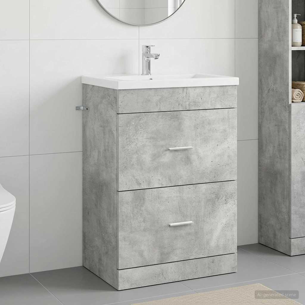 Mobiletto da Bagno Sotto Lavabo Grigio Cemento | homemem39