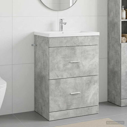 Mobiletto da Bagno Sotto Lavabo Grigio Cemento | homemem39
