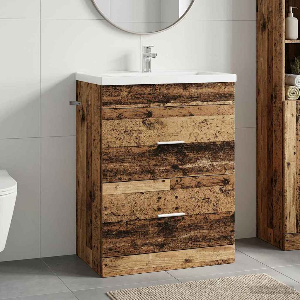 Mobiletto da Bagno Sotto Lavabo Legno antico 56 x 37,5 x 81 cm | homemem39