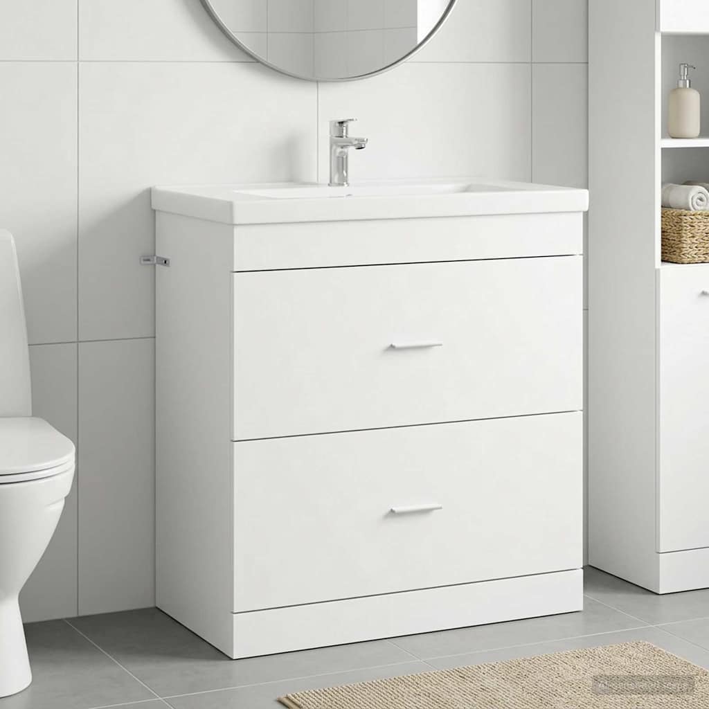Mobiletto da Bagno Sotto Lavabo Bianco 78,5 x 37,5 x 81 cm | homemem39