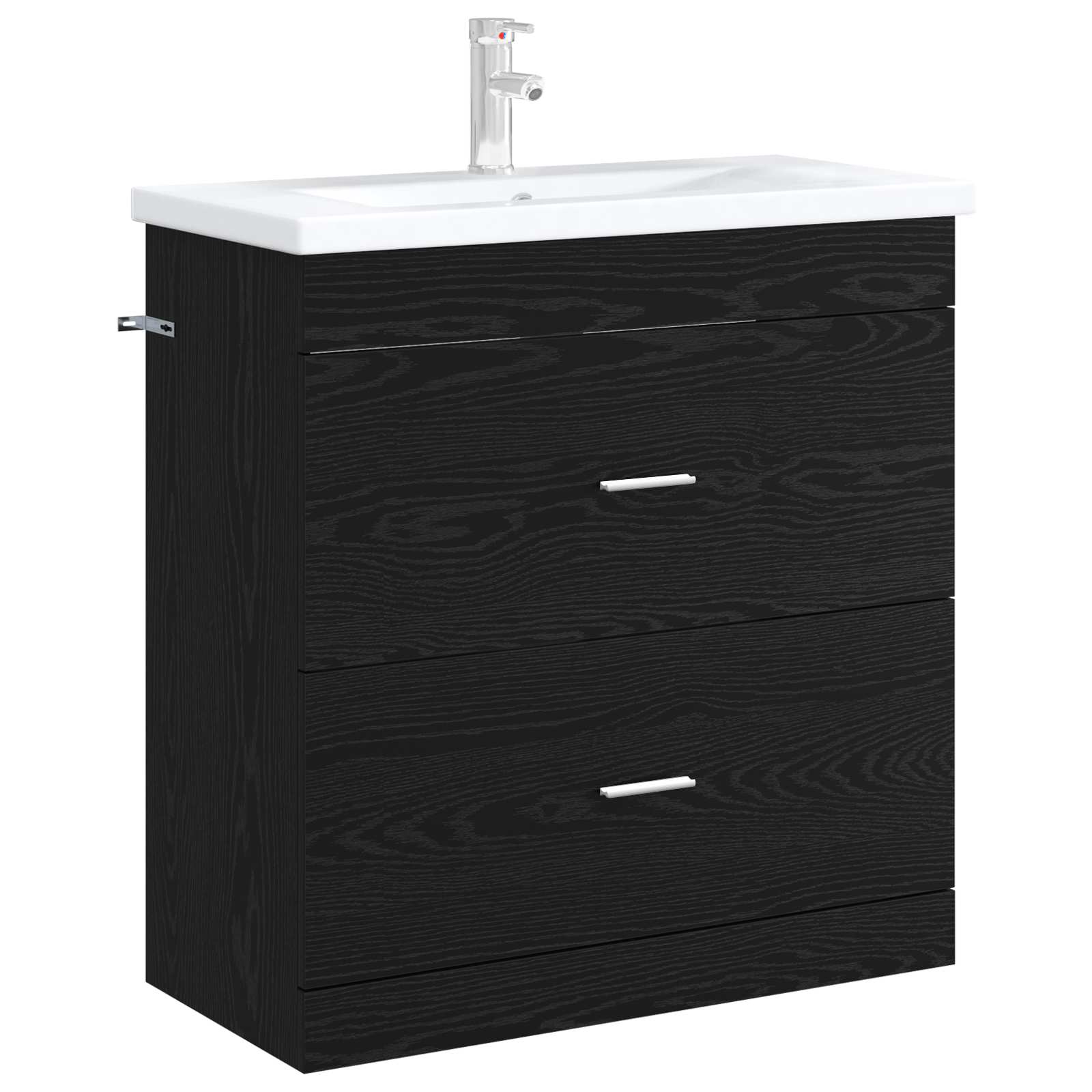 Mobiletto da Bagno Sotto Lavabo Rovere Nero 78,5 x 37,5 x 81 cm | homemem39