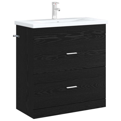 Mobiletto da Bagno Sotto Lavabo Rovere Nero 78,5 x 37,5 x 81 cm | homemem39