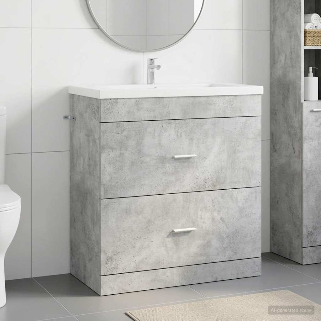 Mobiletto da Bagno Sotto Lavabo Grigio Cemento | homemem39