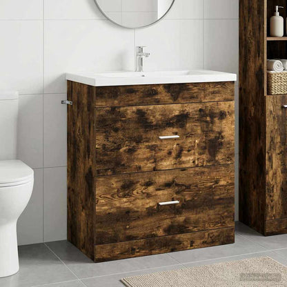 Mobiletto da Bagno Sotto Lavabo Rovere Fumo 78,5 x 37,5 x 81 cm | homemem39