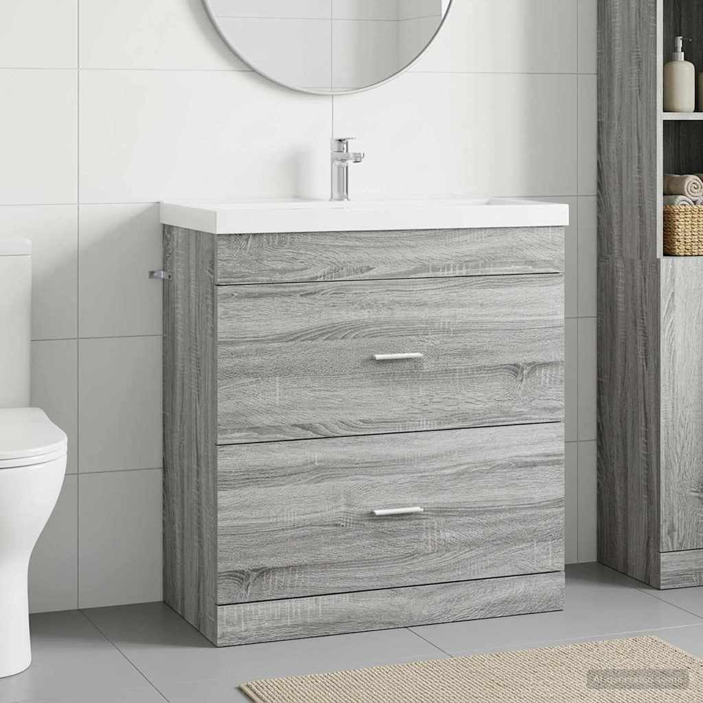 Mobiletto da Bagno Sotto Lavabo Sonoma grigio | homemem39