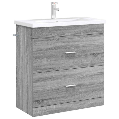 Mobiletto da Bagno Sotto Lavabo Sonoma grigio | homemem39