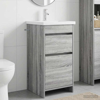 Mobile da bagno con lavabo Sonoma grigio 42 x 40 x 84,5 cm | homemem39