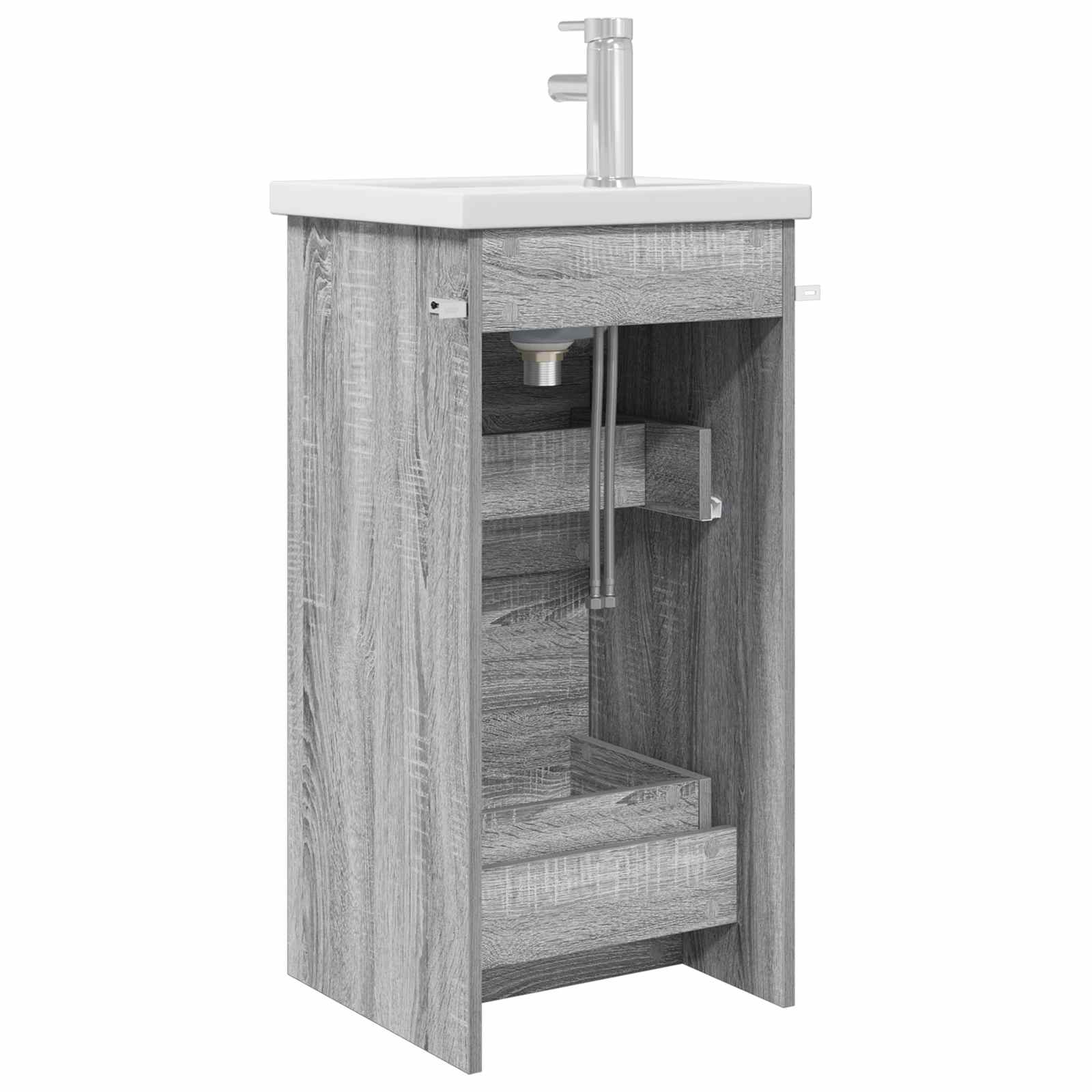 Mobile da bagno con lavabo Sonoma grigio 42 x 40 x 84,5 cm | homemem39