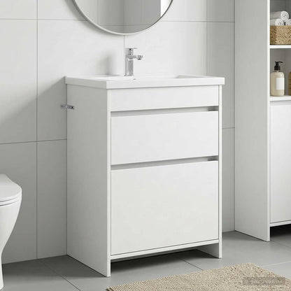 Mobiletto da Bagno Sotto Lavabo Bianco 56 x 37,5 x 81 cm | homemem39
