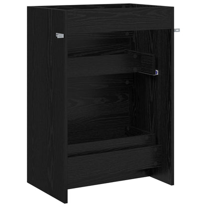 Mobiletto da Bagno Sotto Lavabo Rovere Nero 56 x 37,5 x 81 cm | homemem39