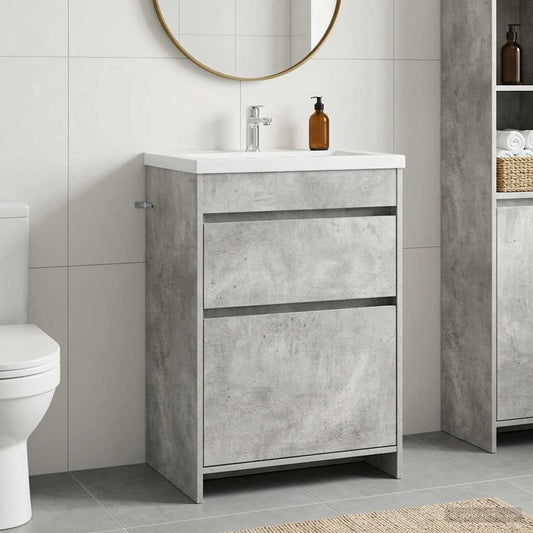 Mobiletto da Bagno Sotto Lavabo Grigio Cemento - homemem39