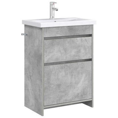 Mobiletto da Bagno Sotto Lavabo Grigio Cemento