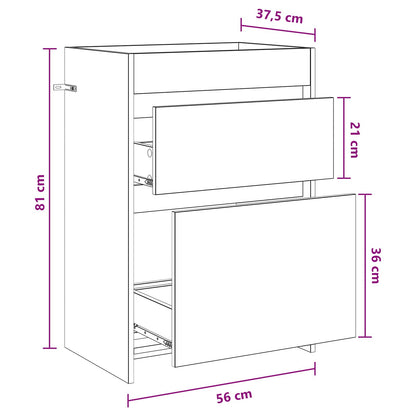 Mobiletto da Bagno Sotto Lavabo Grigio Cemento | homemem39