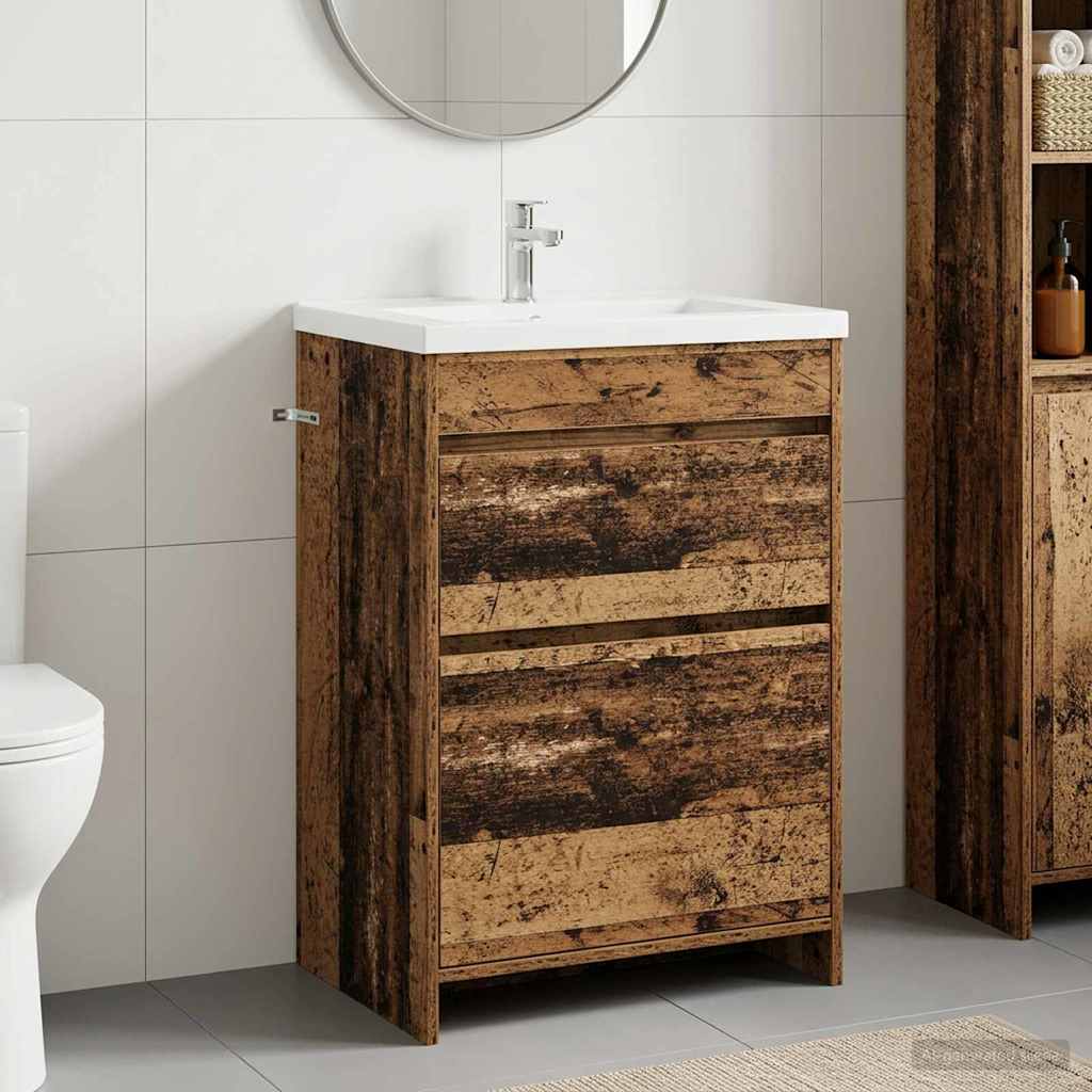 Mobiletto da Bagno Sotto Lavabo Legno antico 56 x 37,5 x 81 cm | homemem39