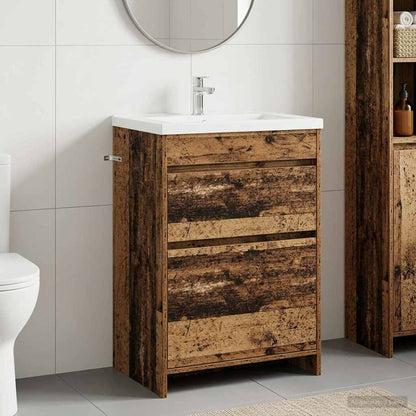 Mobiletto da Bagno Sotto Lavabo Legno antico 56 x 37,5 x 81 cm | homemem39