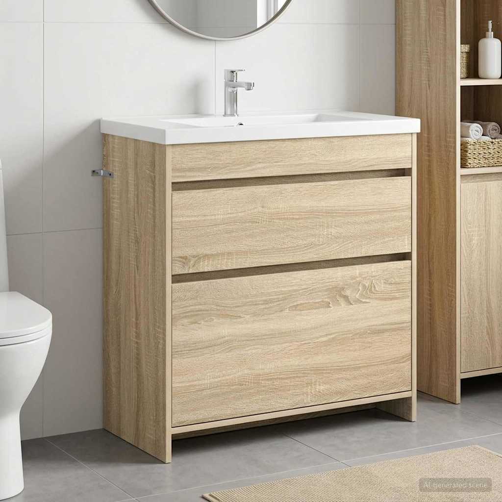 Mobiletto da Bagno Sotto Lavabo Rovere Sonoma | homemem39