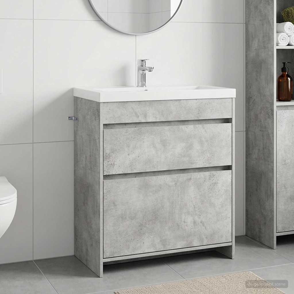 Mobiletto da Bagno Sotto Lavabo Grigio Cemento | homemem39
