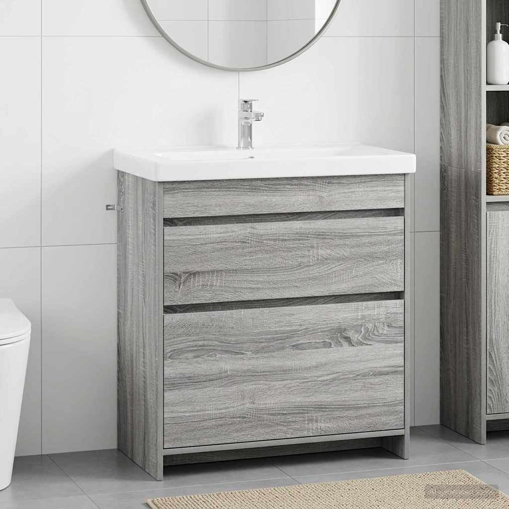 Mobiletto da Bagno Sotto Lavabo Sonoma grigio | homemem39