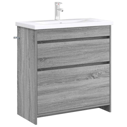 Mobiletto da Bagno Sotto Lavabo Sonoma grigio | homemem39