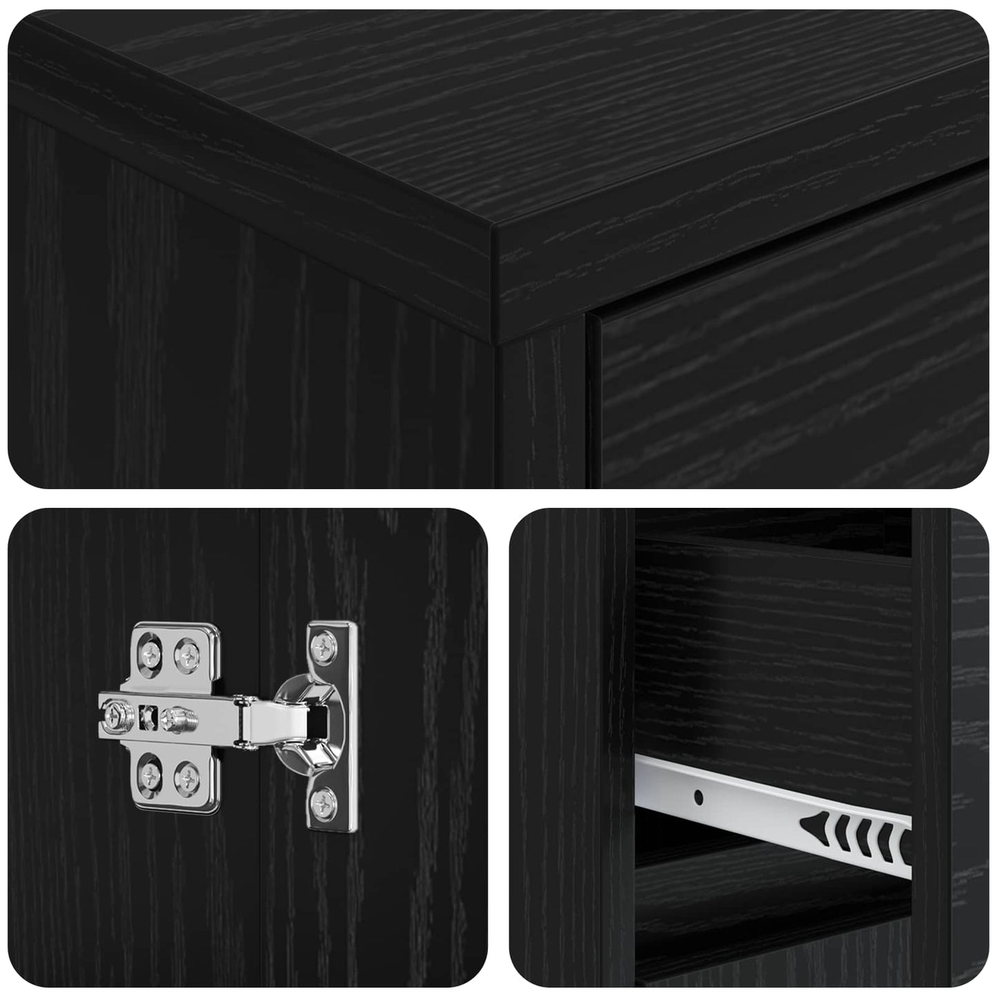 Mobile da Bagno Rovere Nero 30 x 33 x 190 cm | homemem39