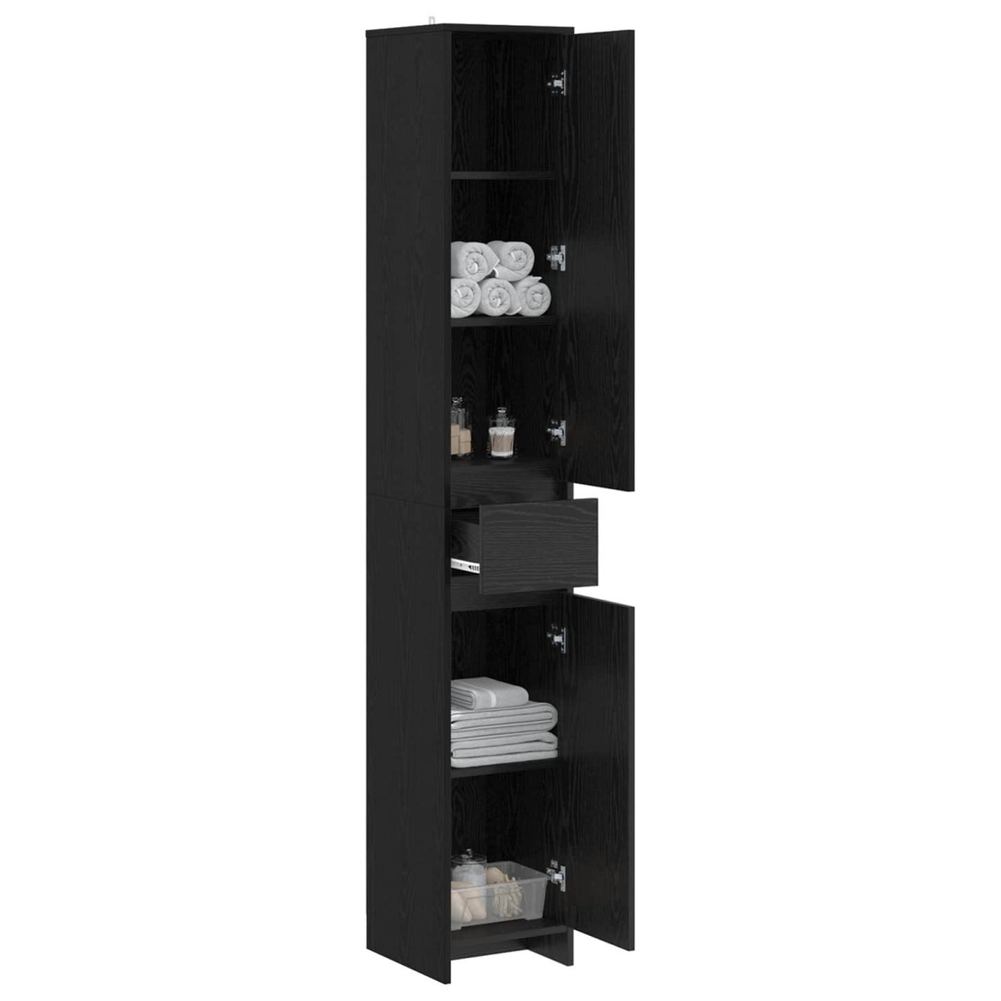 Mobile da Bagno Rovere Nero 30 x 33 x 190 cm | homemem39