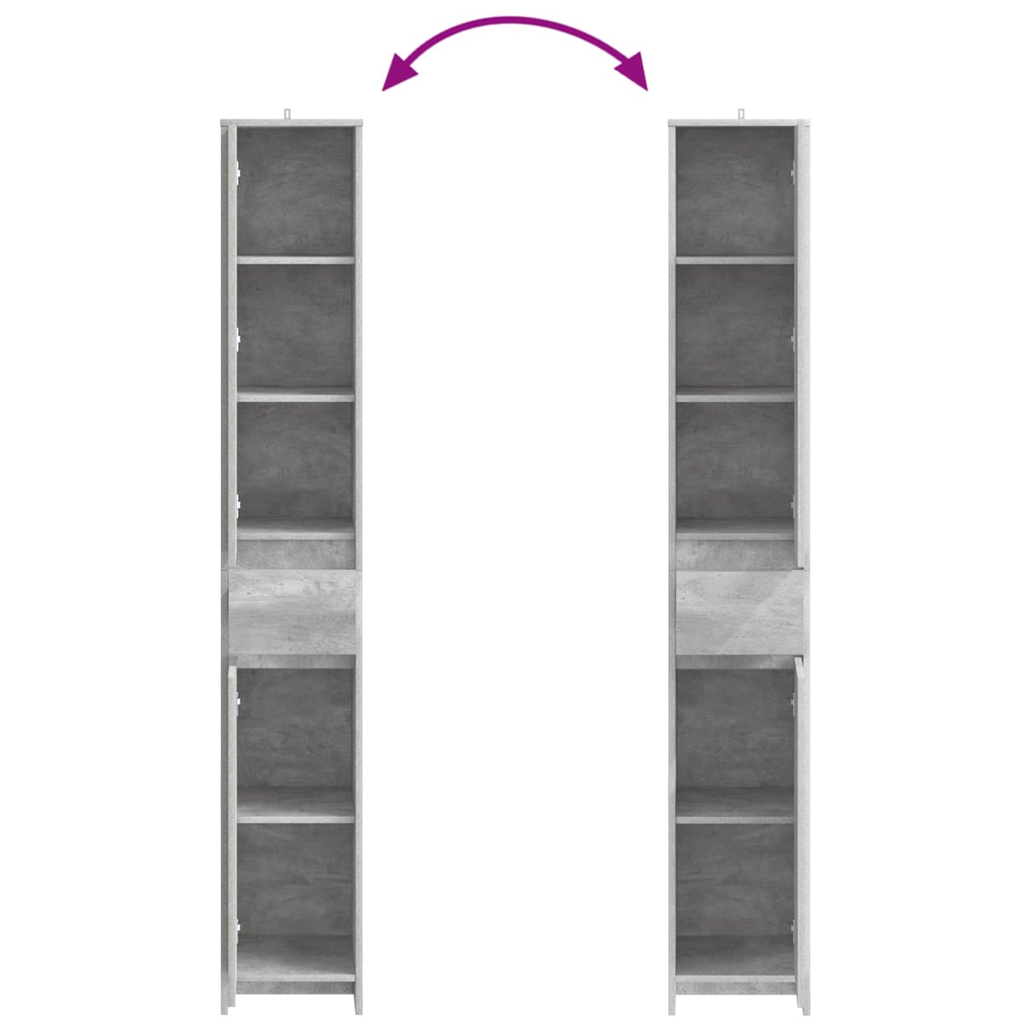 Mobile da Bagno Grigio Cemento 30 x 33 x 190 cm | homemem39