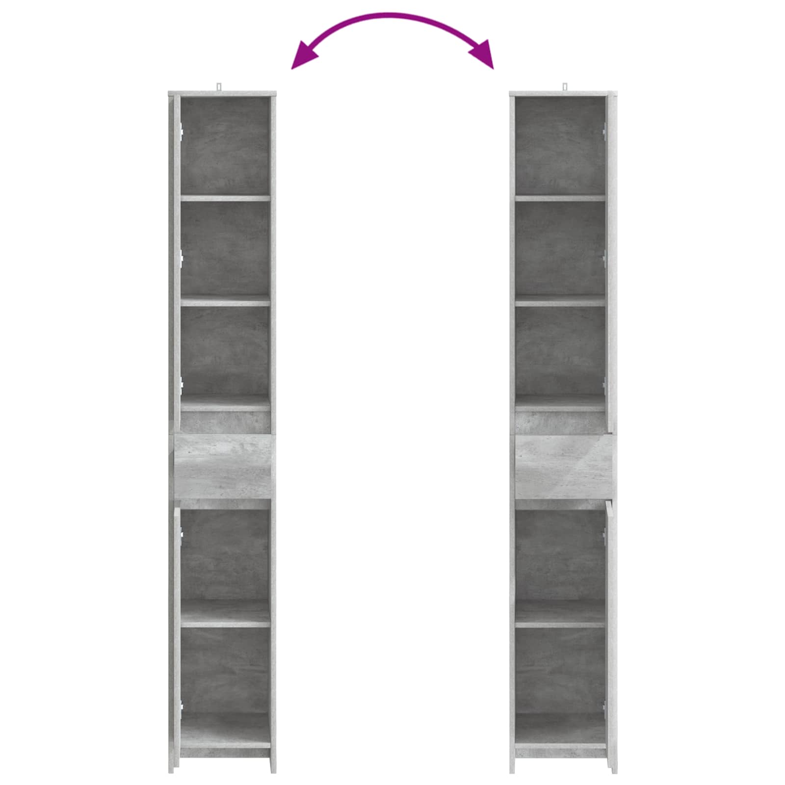 Mobile da Bagno Grigio Cemento 30 x 33 x 190 cm | homemem39