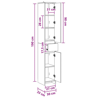 Mobile da Bagno Rovere Fumo 30 x 33 x 190 cm | homemem39