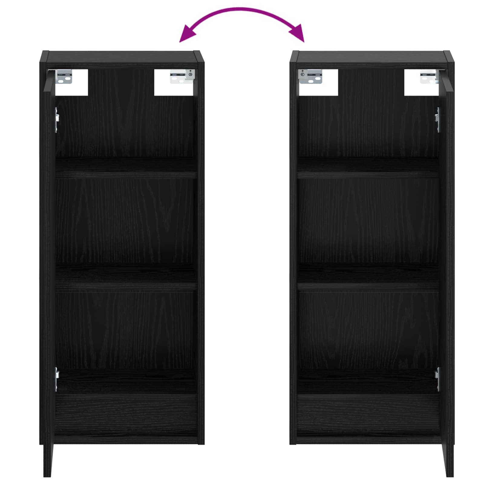 Mobile lavabo da parete Rovere Nero 35 x 20 x 81 cm | homemem39