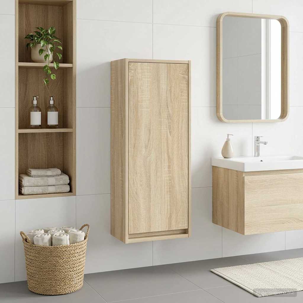 Mobile lavabo da parete Rovere Sonoma 35 x 20 x 81 cm | homemem39