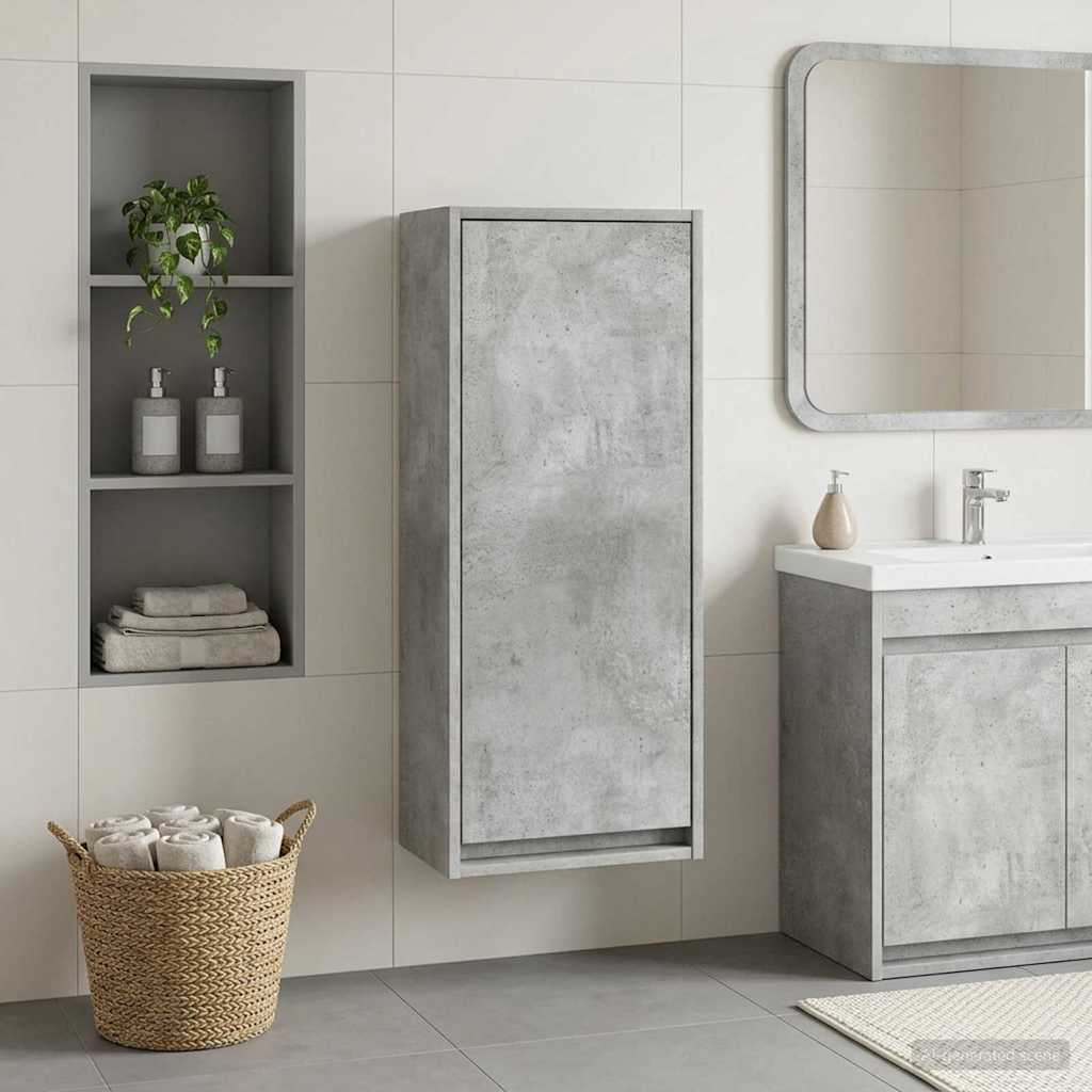Mobile lavabo da parete Grigio Cemento 35 x 20 x 81 cm | homemem39