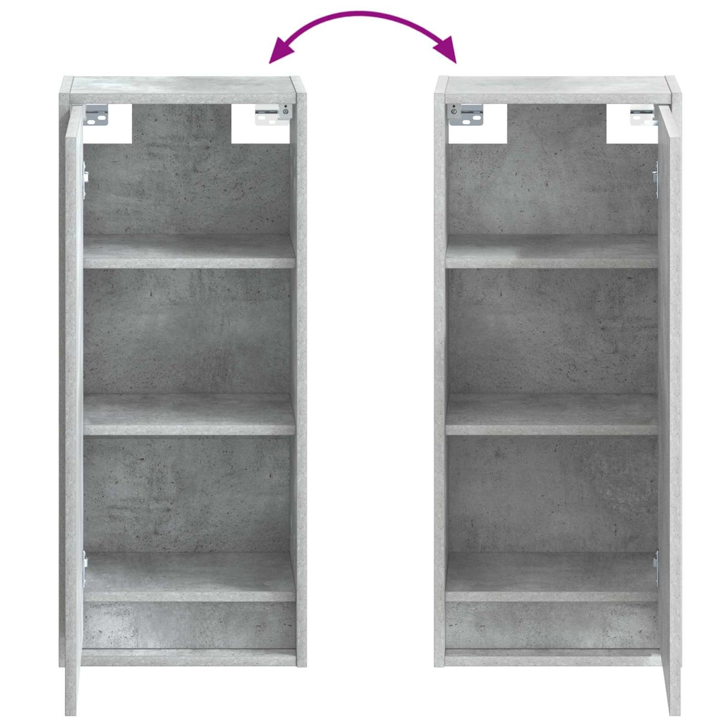 Mobile lavabo da parete Grigio Cemento 35 x 20 x 81 cm | homemem39