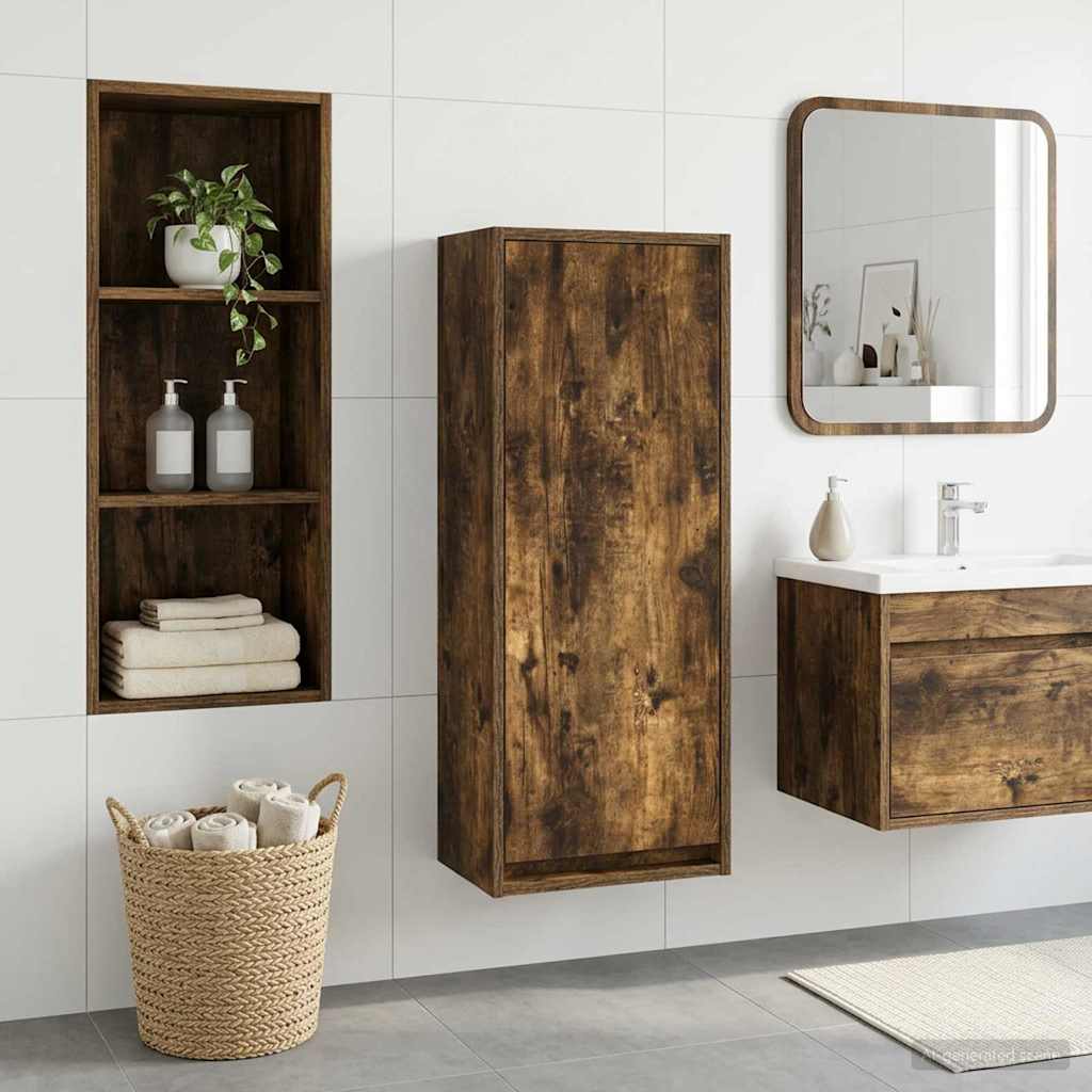 Mobile lavabo da parete Rovere Fumo 35 x 20 x 81 cm | homemem39