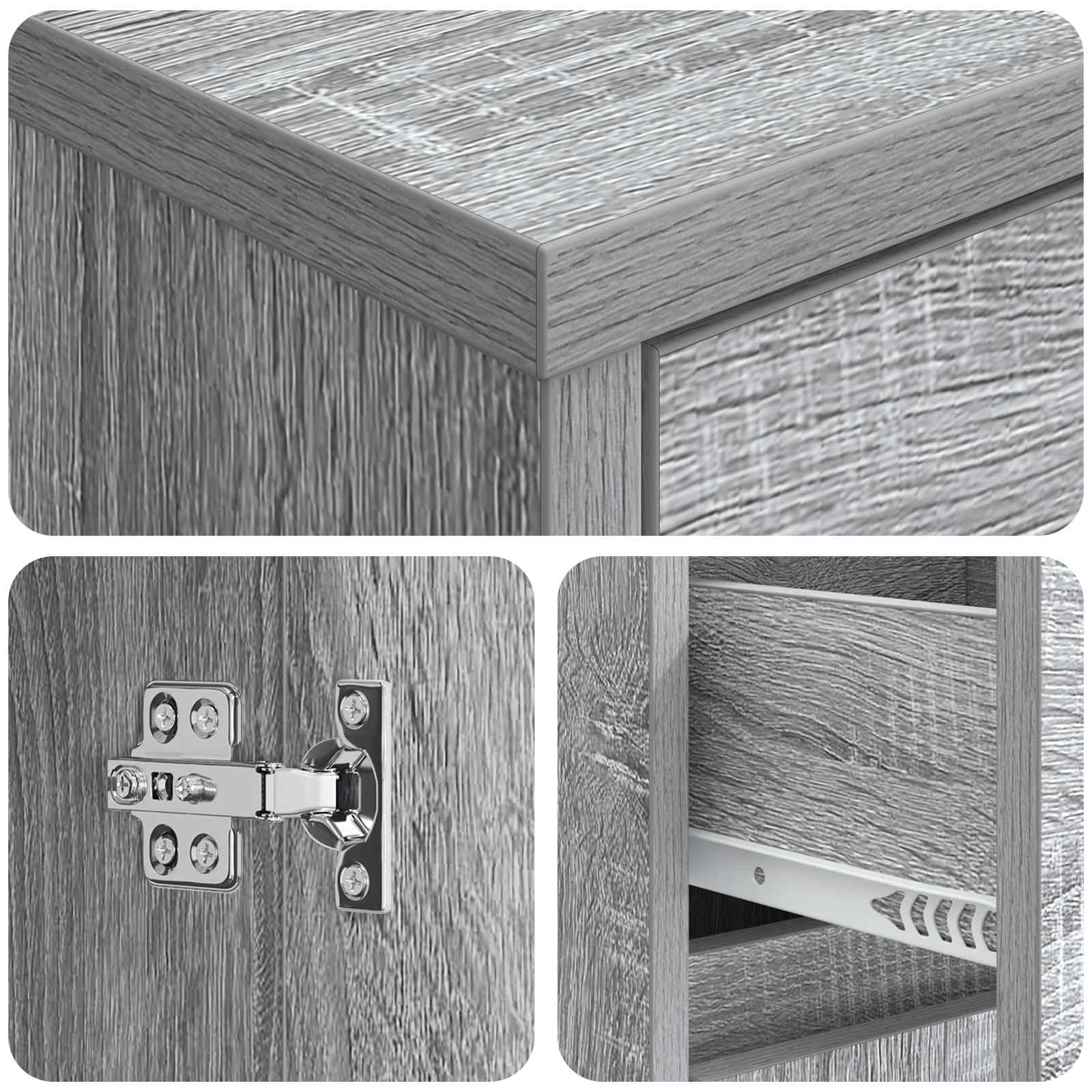 Mobile lavabo da parete Sonoma grigio 35 x 20 x 81 cm | homemem39