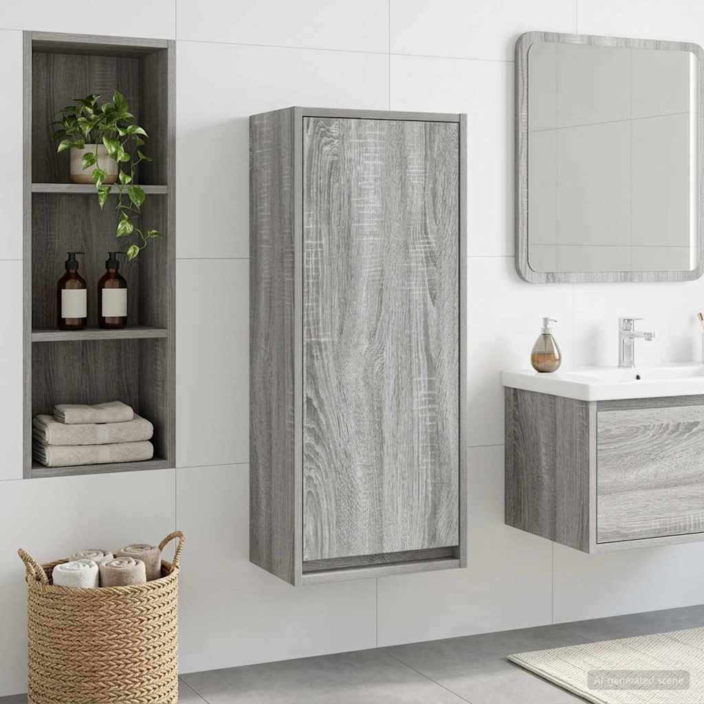 Mobile lavabo da parete Sonoma grigio 35 x 20 x 81 cm | homemem39